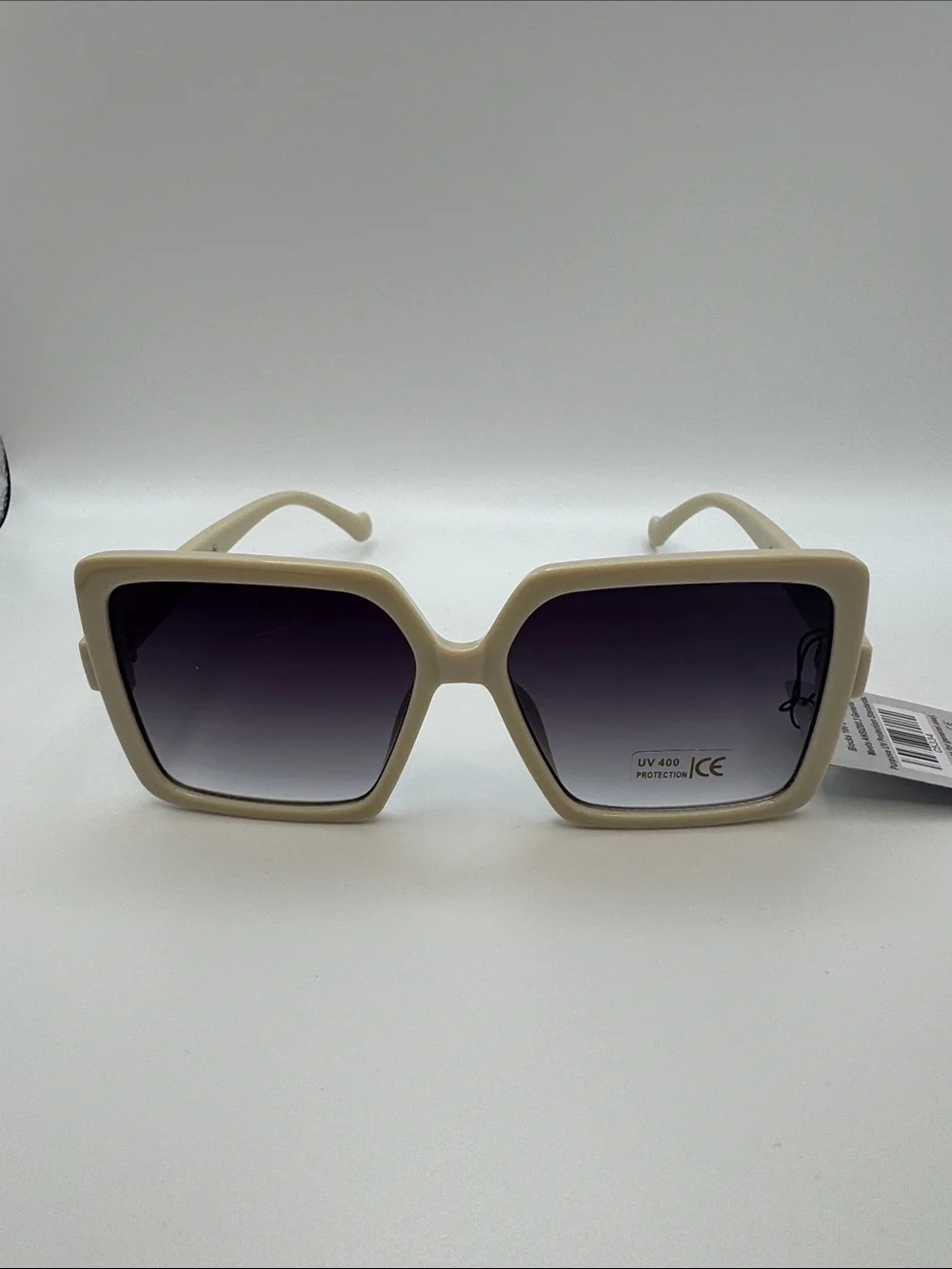 Women's Oversized Square Sunglasses - Cream Frame, Gradient Lenses